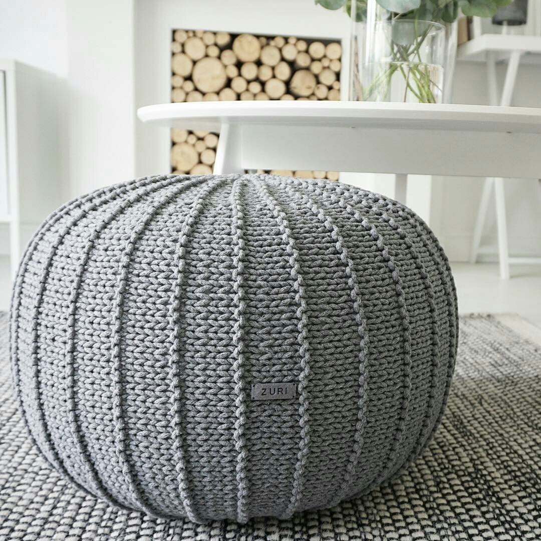 Dark gray deals pouf ottoman