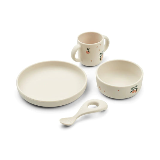 Liewood Vivi Silicone Dinner Set - Peach/Sea Shell Mix