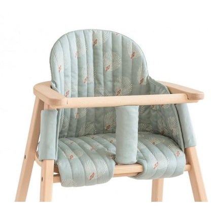 Nobodinoz Growing Green High Chair Cushion in White Gatsby Antique Green - Scandibørn