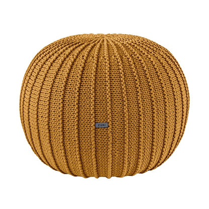 Zuri House Medium Knitted Pouffe - Mustard