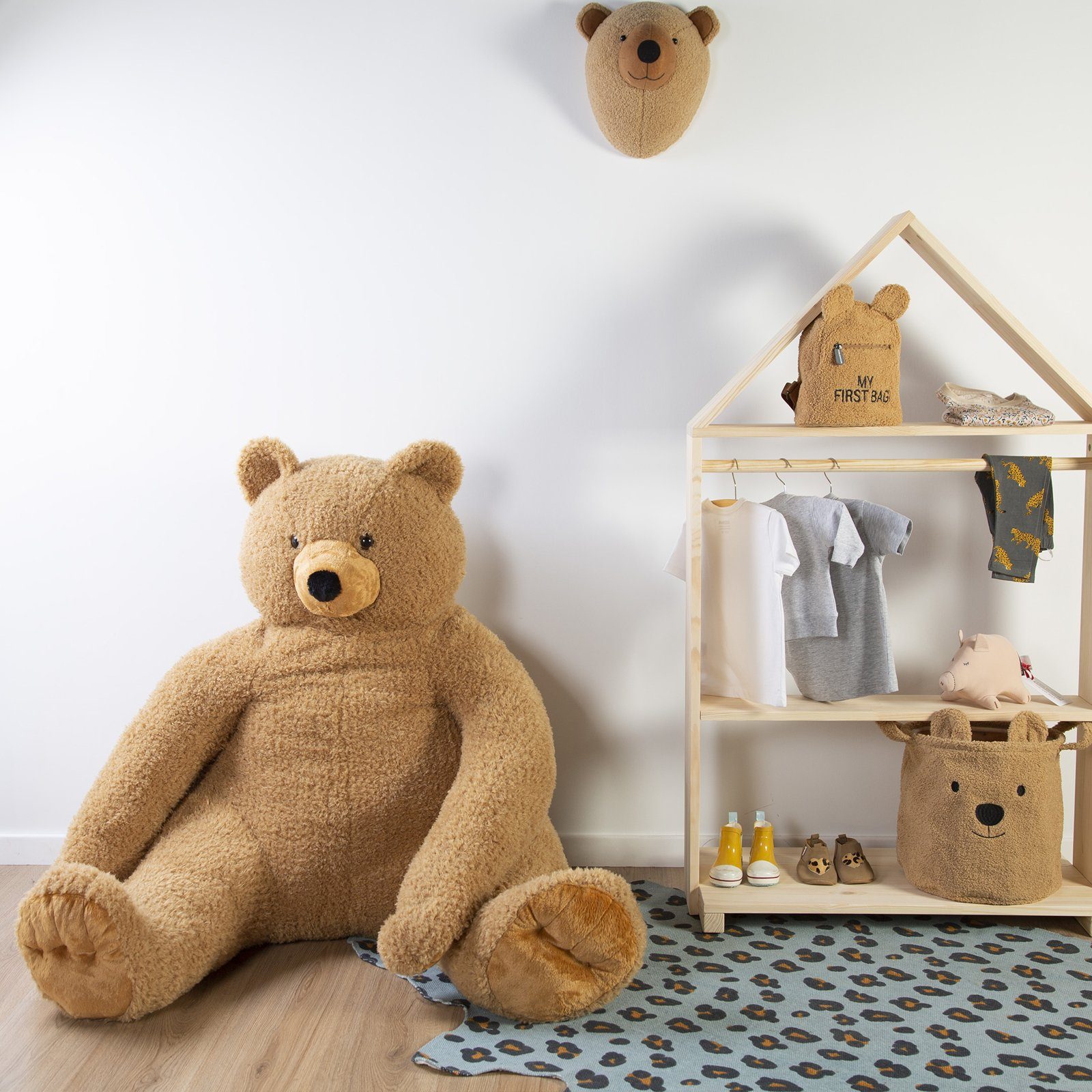 Childhome Cesto Portaoggetti Teddy Beige - 30x30x30 cm - Ultra