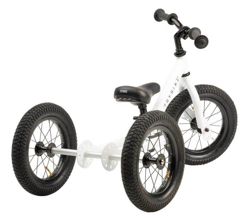 Trybike Steel 2 in 1 Balance Bike Trike White Scandiborn