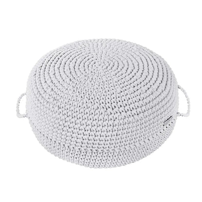 Zuri House Crochet Ottoman - Light Grey